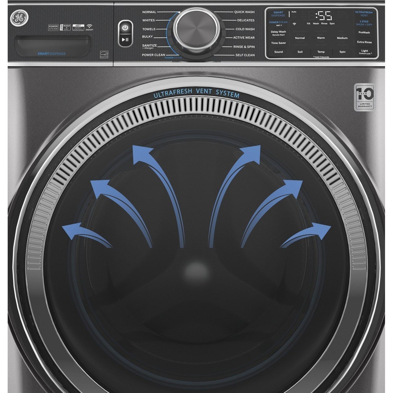 GE Appliances GE® 5.0 cu. ft. Capacity Smart Front Load ENERGY STAR